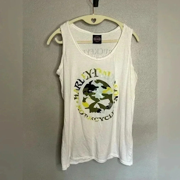 3/$25 Harley Davidson Camouflage Skull Tank Top Medium - Picture 2 of 7